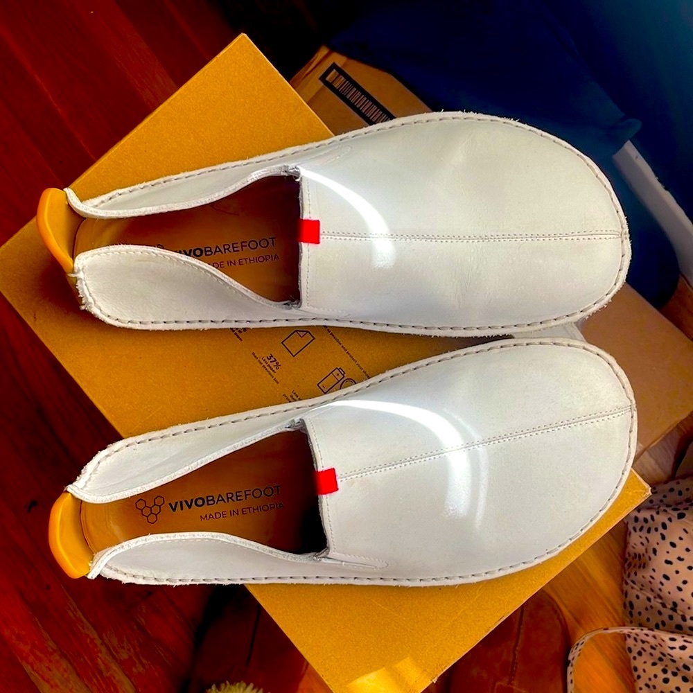Vivo Barefoot Shoes Men Vivobarefoot Ababa White, US 12 EUR 45 LEATHER